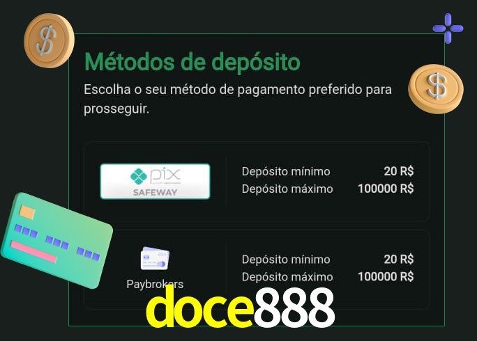 O cassino doce888 oferece uma grande variedade de métodos de pagamento